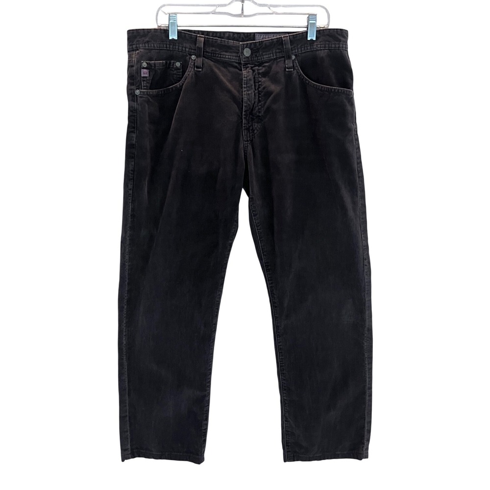 AG Adriano Goldschmied The Graduate Tailored Leg Corduroy Pants Grey 34R